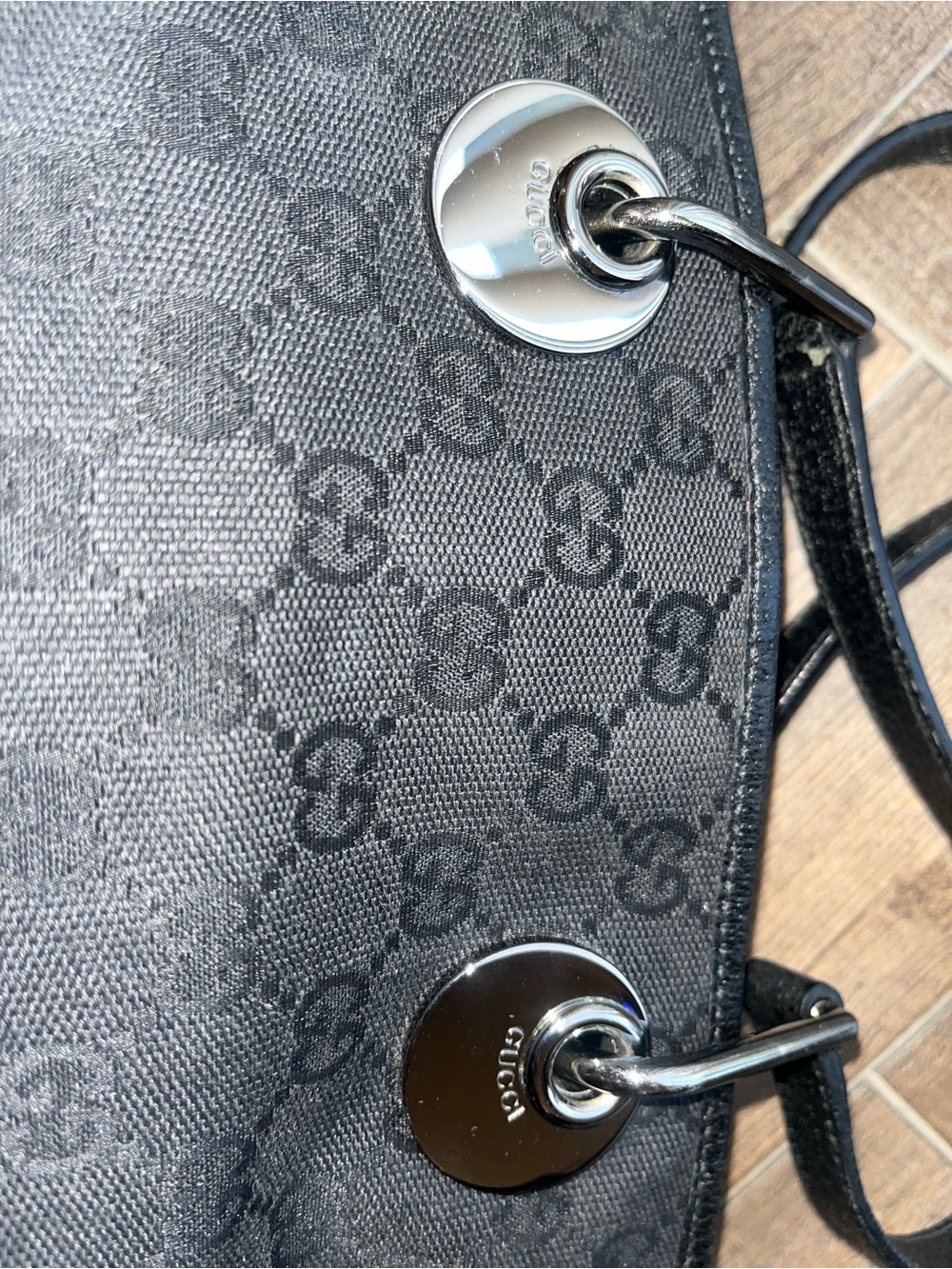 Gucci Black Monogram GG Canvas Mini Eclipse Tote Bag - Picture 7 of 9